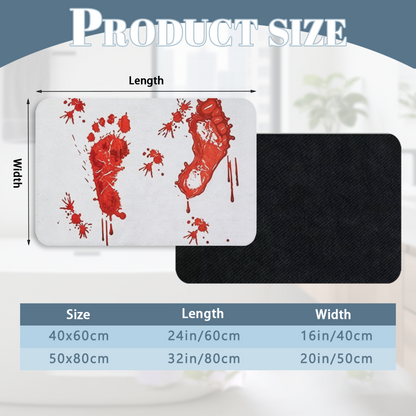 Spooky Blood Footprint Diatomite Mat£üHalloween Spooky Blood Footprint Diatomite Mat, Funny Creative Quick?Dry Non?Slip Bathroom Floor Mat