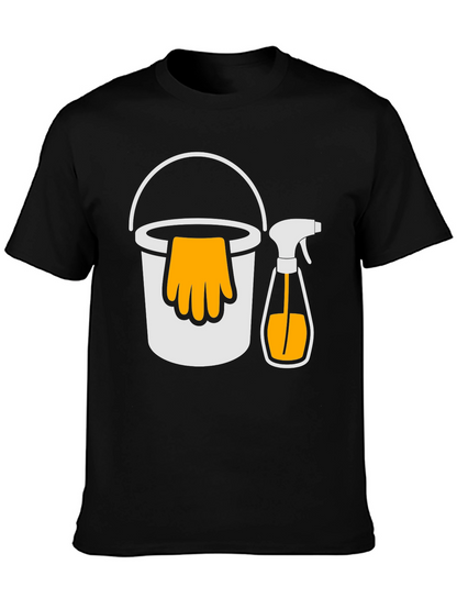 Cleaning Crew T-Shirt - Bucket and Spray Design