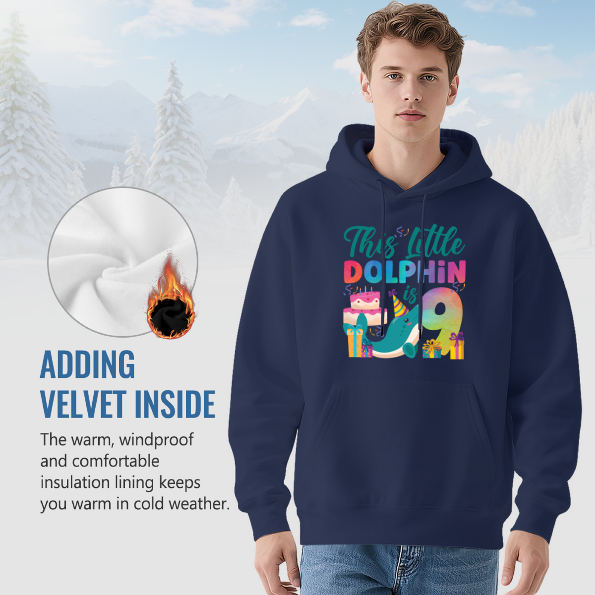 This Little Dolphin is 9 Birthday Hoodie