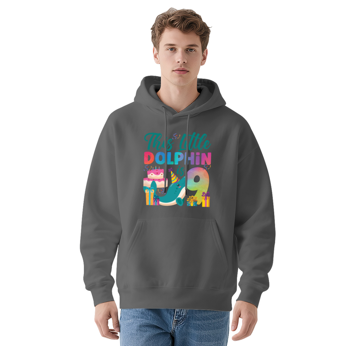 This Little Dolphin is 9 Birthday Hoodie