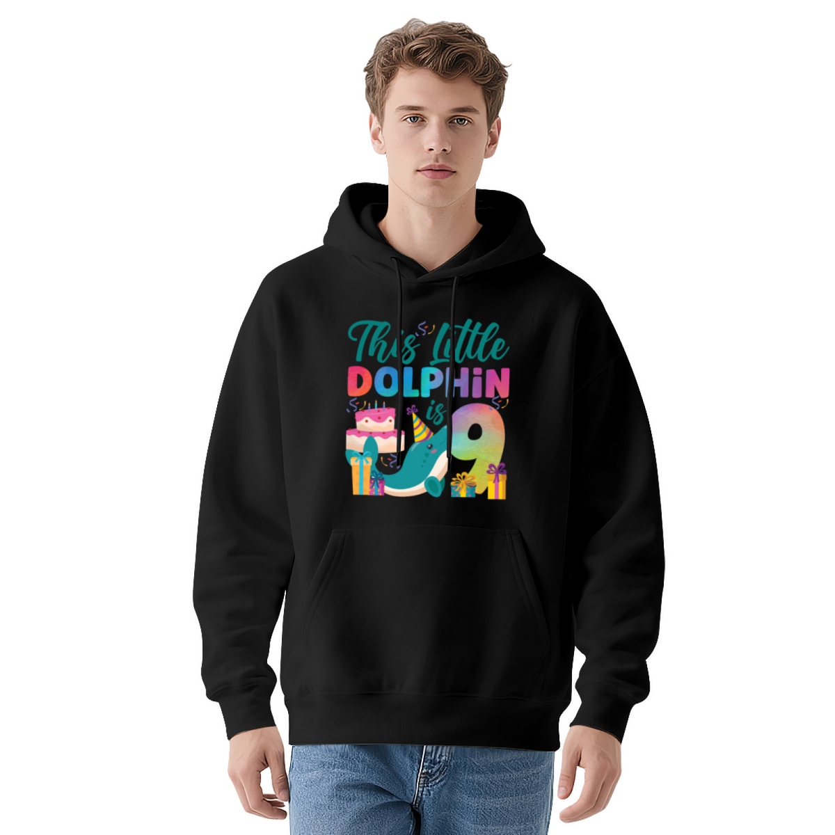 This Little Dolphin is 9 Birthday Hoodie