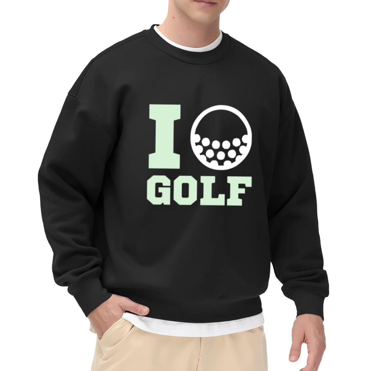 I Golf Crewneck Sweatshirt - Golf Ball Letter Sports Lover Pullover