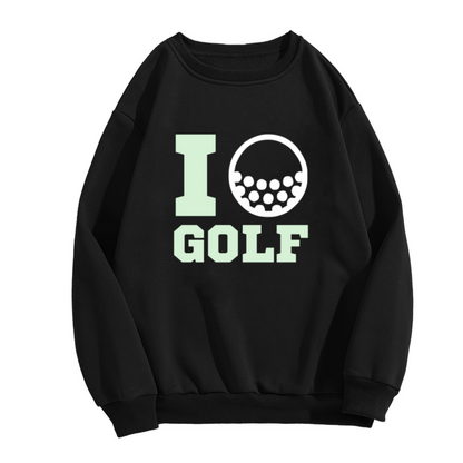 I Golf Crewneck Sweatshirt - Golf Ball Letter Sports Lover Pullover