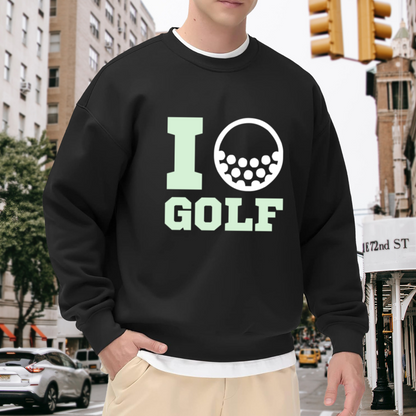 I Golf Crewneck Sweatshirt - Golf Ball Letter Sports Lover Pullover