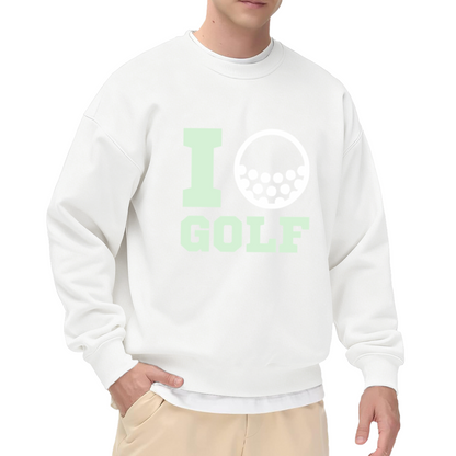 I Golf Crewneck Sweatshirt - Golf Ball Letter Sports Lover Pullover