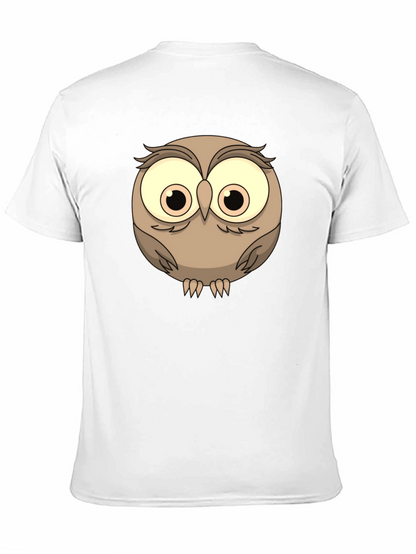 Cute Owl Graphic Tee - Mens Black T-Shirt