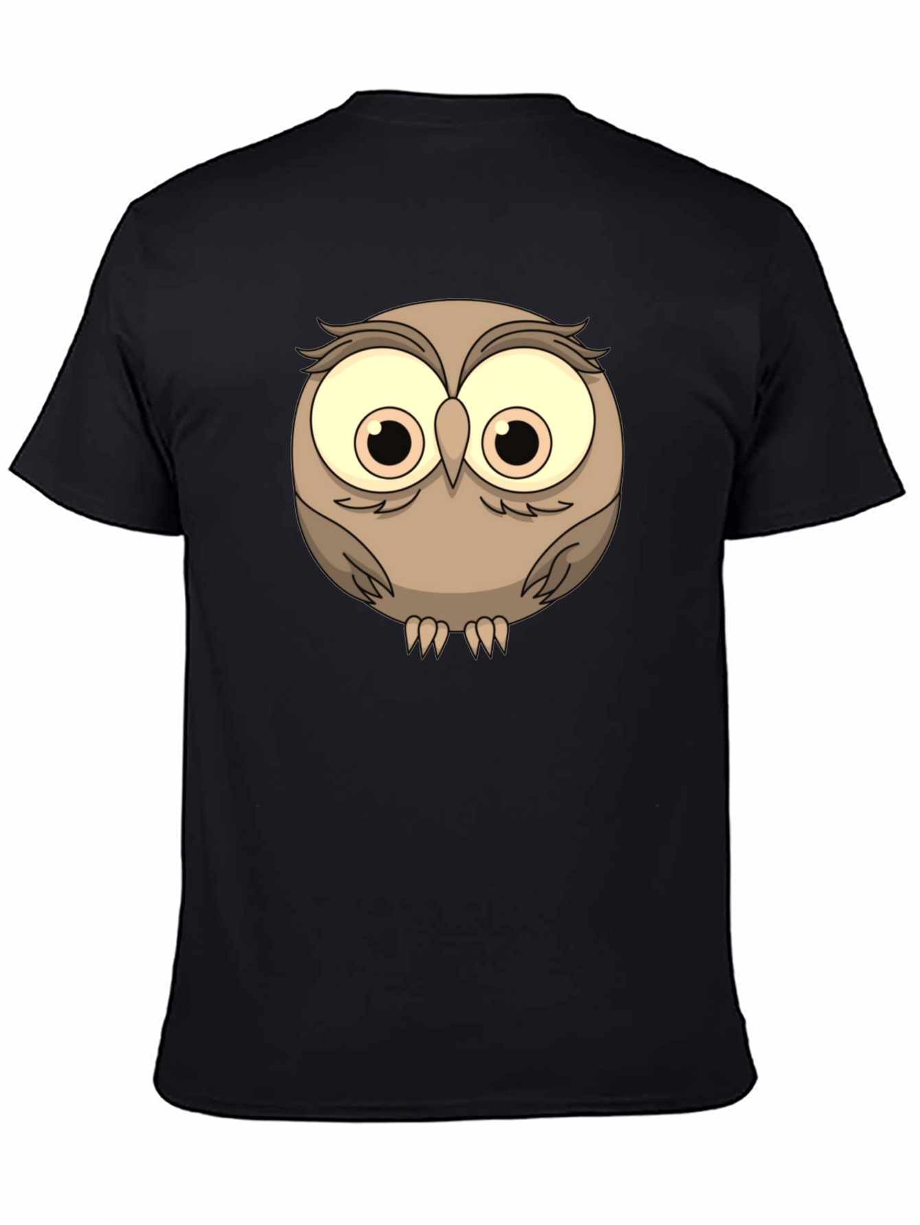 Cute Owl Graphic Tee - Mens Black T-Shirt
