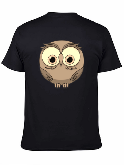Cute Owl Graphic Tee - Mens Black T-Shirt