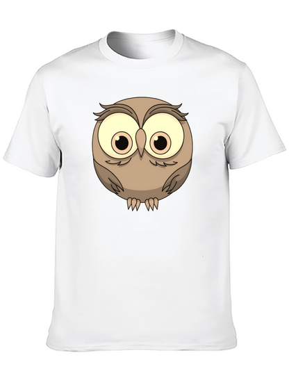 Cute Owl Graphic Tee - Mens Black T-Shirt