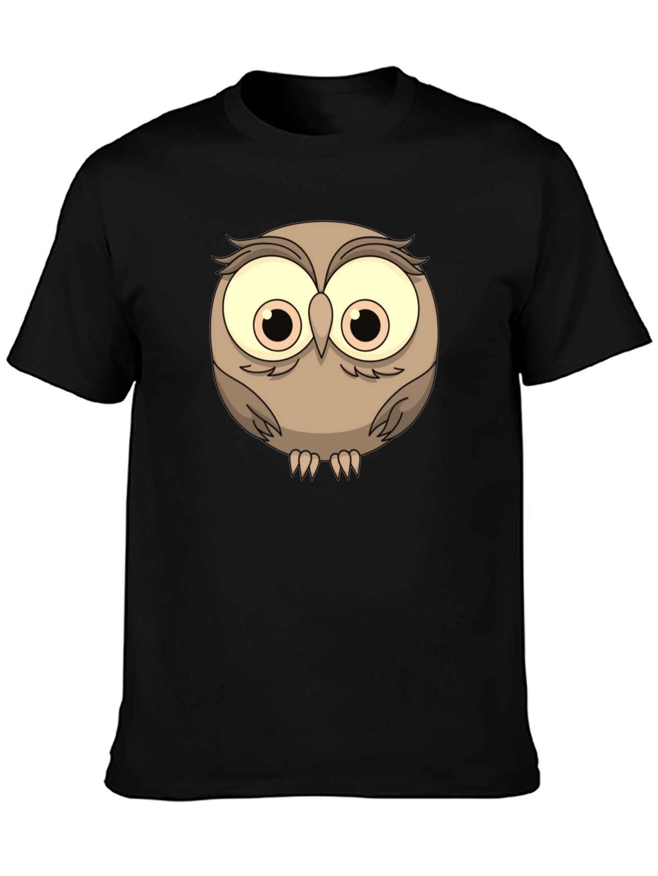 Cute Owl Graphic Tee - Mens Black T-Shirt