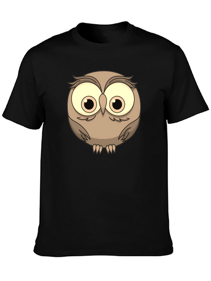 Cute Owl Graphic Tee - Mens Black T-Shirt