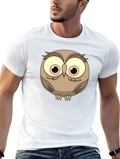 Cute Owl Graphic Tee - Mens Black T-Shirt