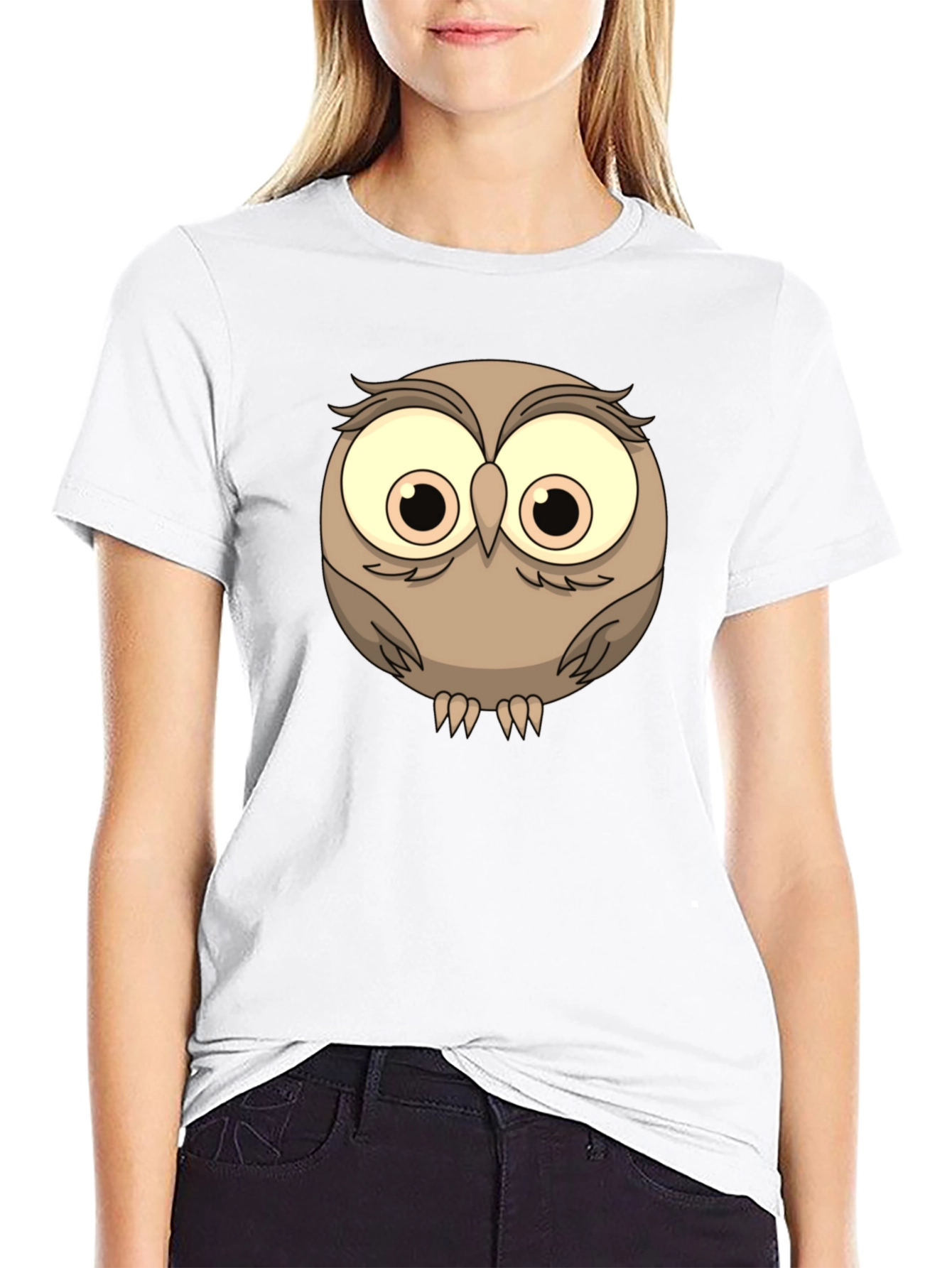 Cute Owl Graphic Tee - Mens Black T-Shirt