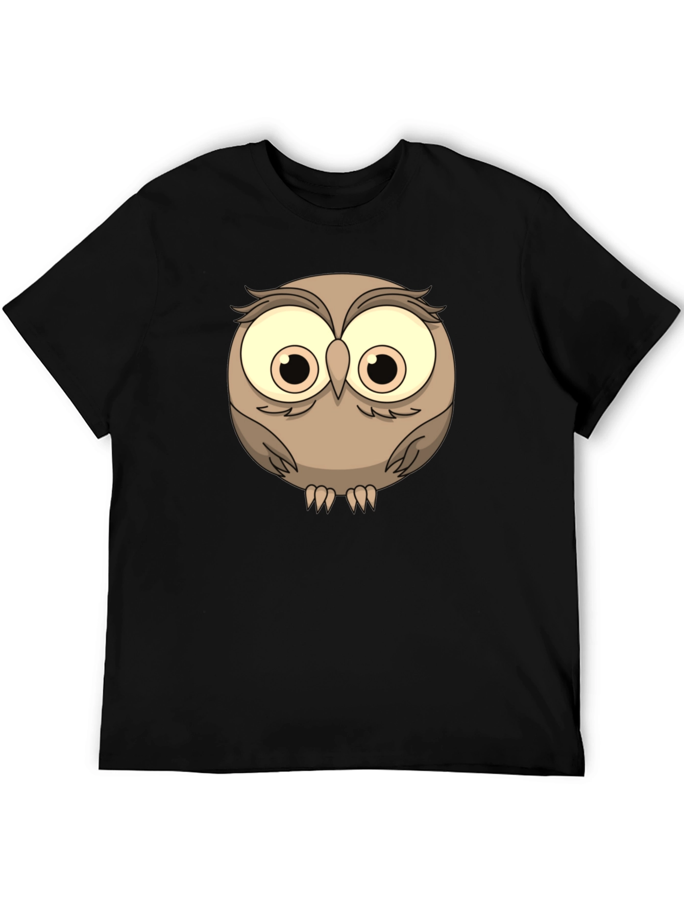 Cute Owl Graphic Tee - Mens Black T-Shirt