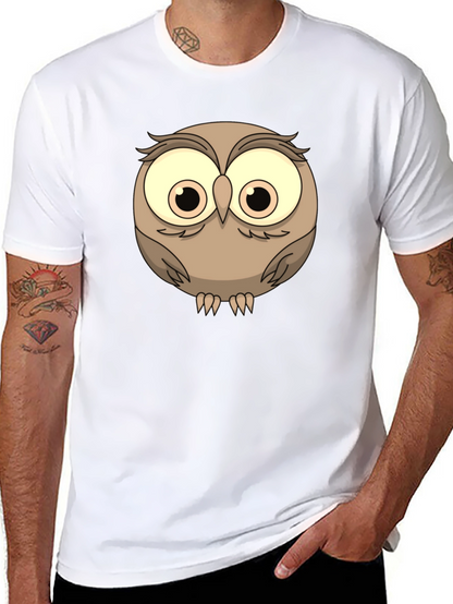 Cute Owl Graphic Tee - Mens Black T-Shirt