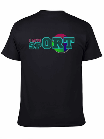 I Love Sport Graphic Black T-Shirt