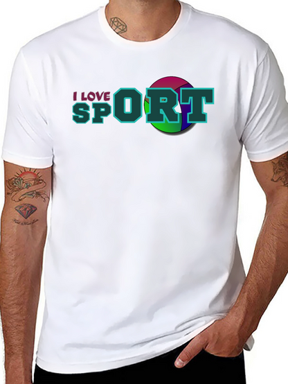 I Love Sport Graphic Black T-Shirt