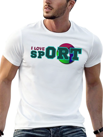 I Love Sport Graphic Black T-Shirt