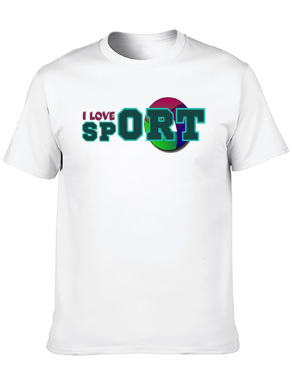 I Love Sport Graphic Black T-Shirt