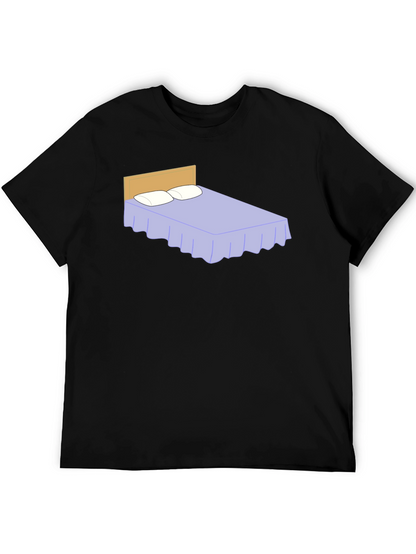 Funny Bed Graphic Black T-Shirt