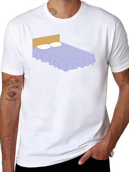 Funny Bed Graphic Black T-Shirt