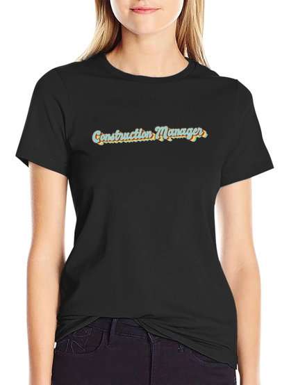 Construction Manager Retro Style Black T-Shirt