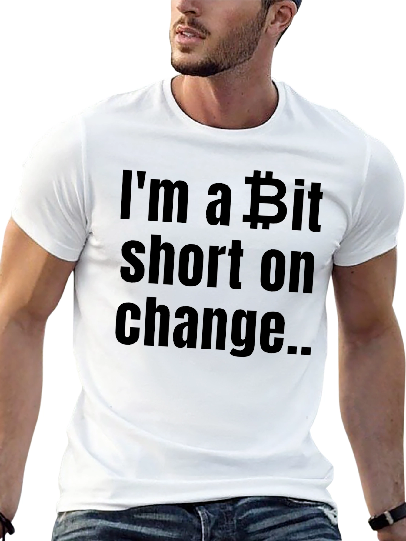 Bitcoin Short on Change Black T-Shirt