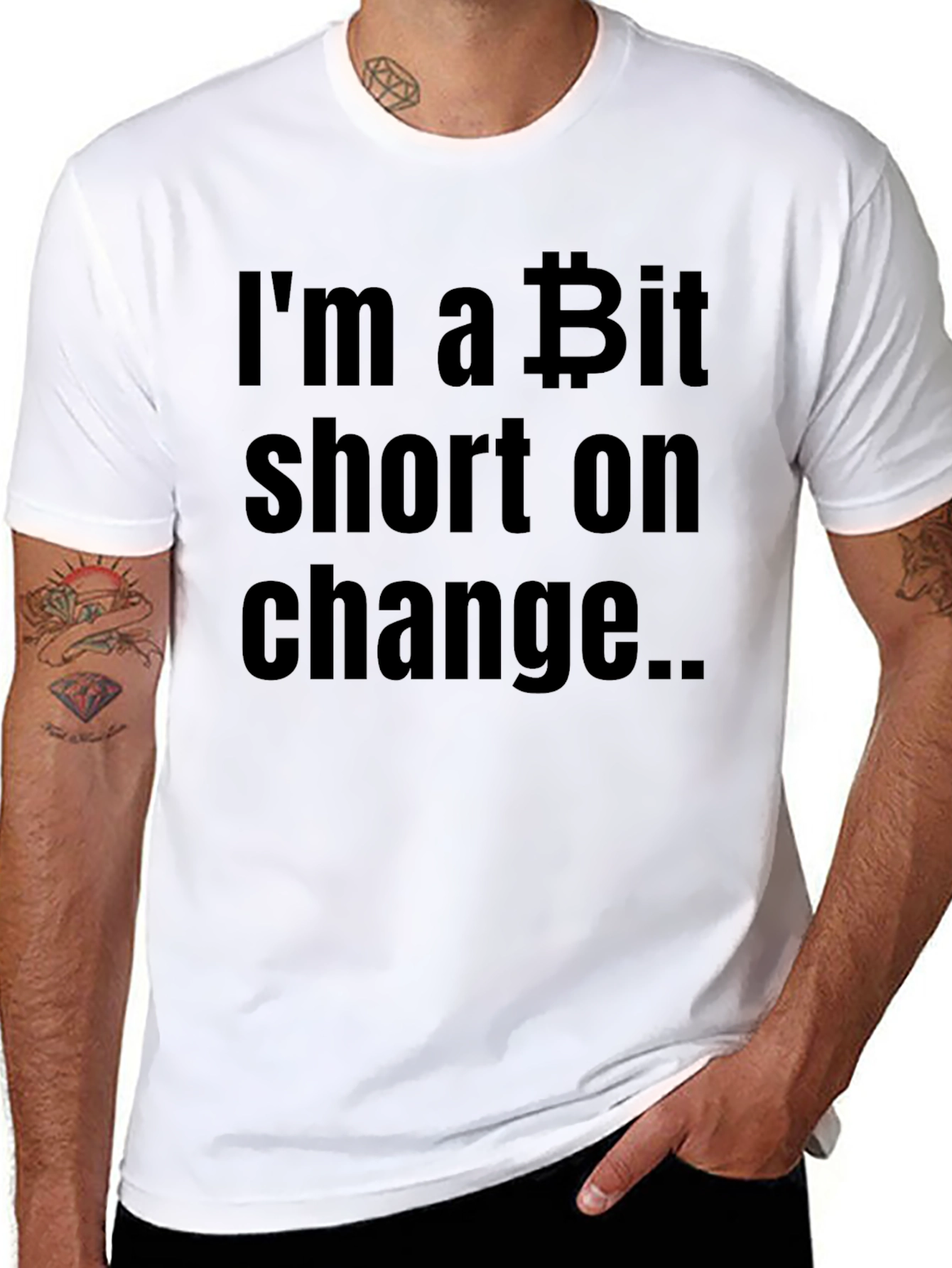 Bitcoin Short on Change Black T-Shirt