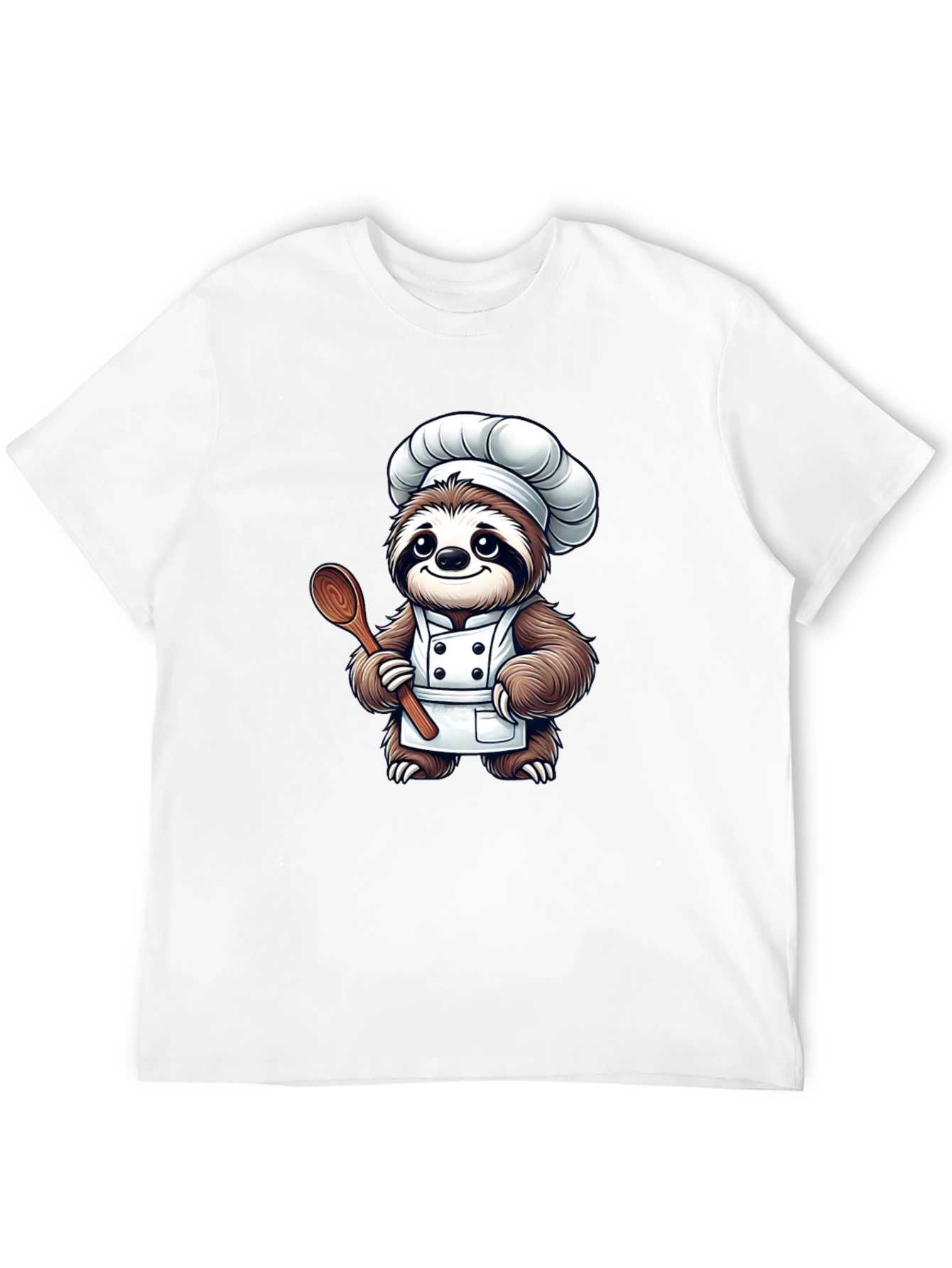 Chef Sloth T-Shirt - Cartoon Foodie Tee