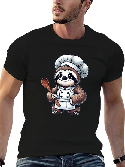 Chef Sloth T-Shirt - Cartoon Foodie Tee