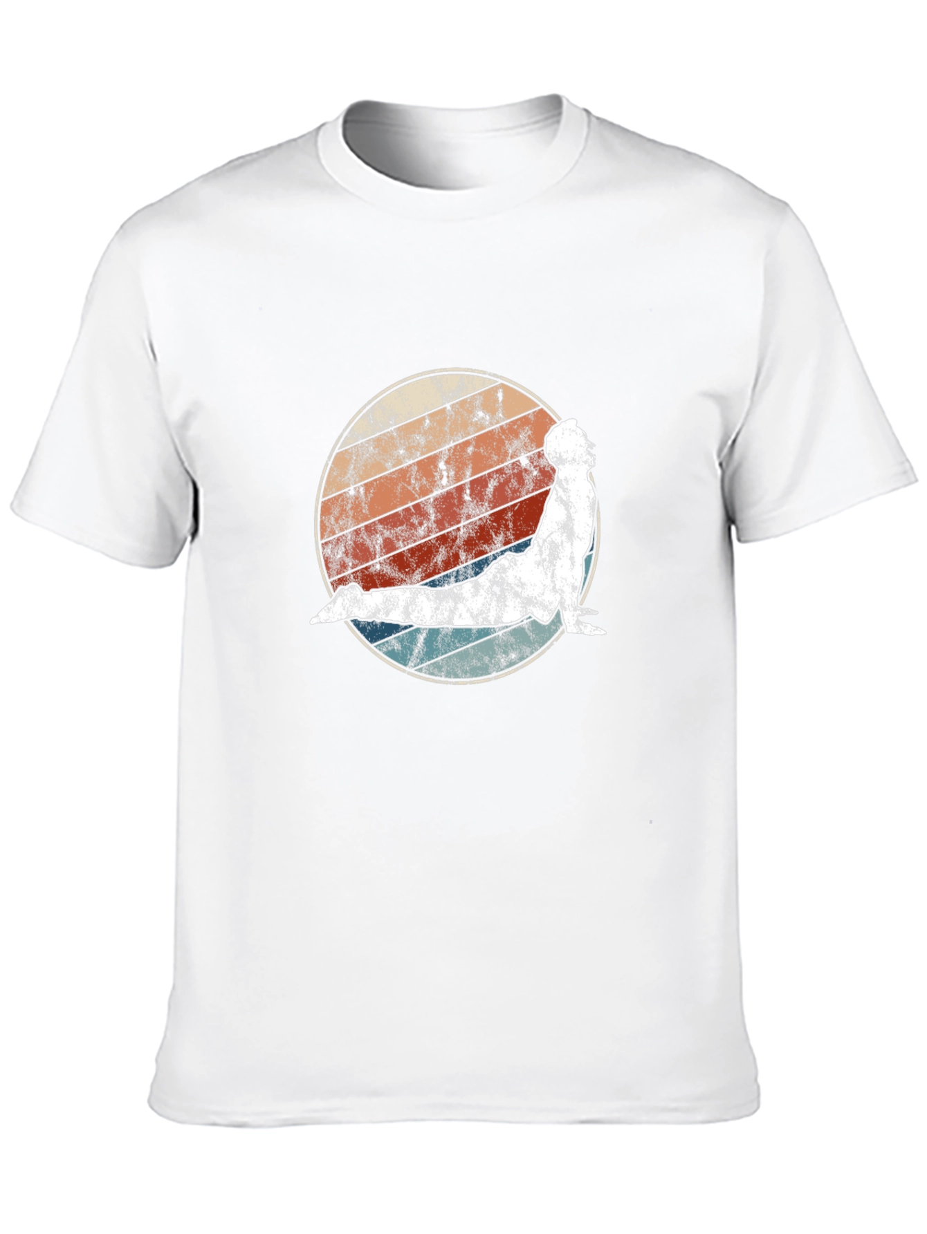 Retro Yoga Pose Graphic Tee - Black