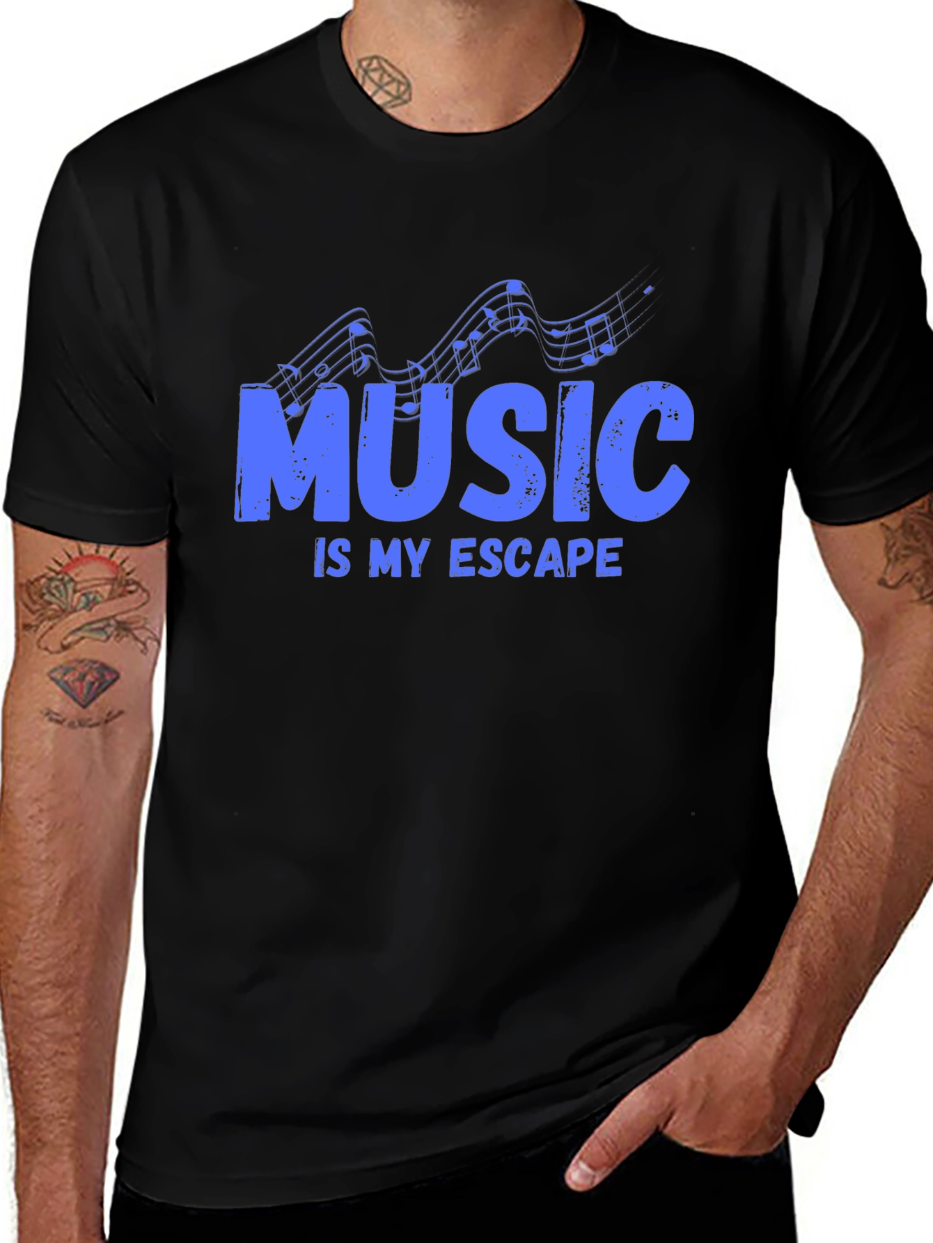 Music is My Escape - Graphic Print T-Shirt