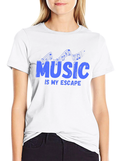 Music is My Escape - Graphic Print T-Shirt