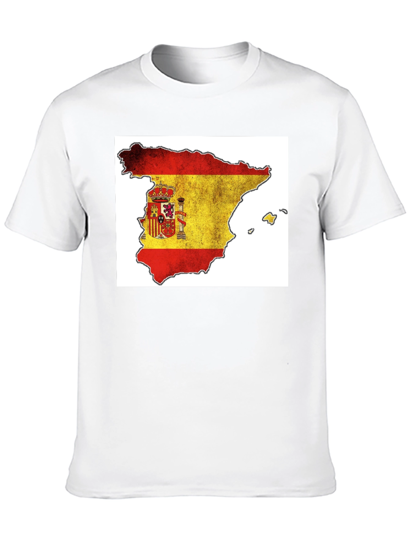 Spain Flag Map T-Shirt - Black Cotton Tee