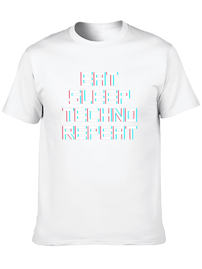 Eat Sleep Techno Repeat Graphic Tee
