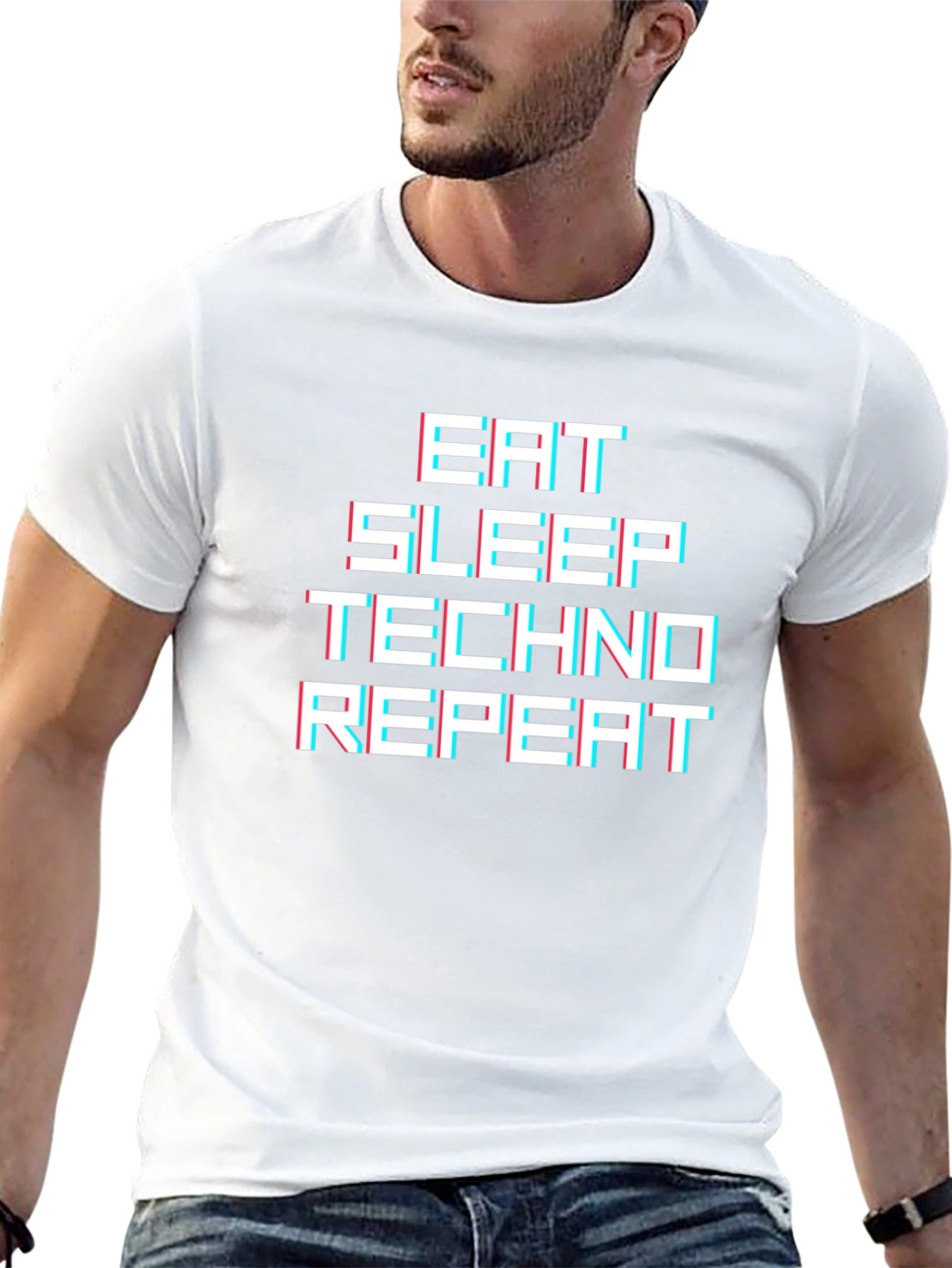 Eat Sleep Techno Repeat Graphic Tee