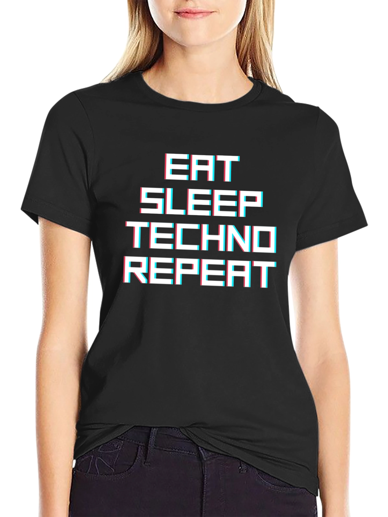 Eat Sleep Techno Repeat Graphic Tee