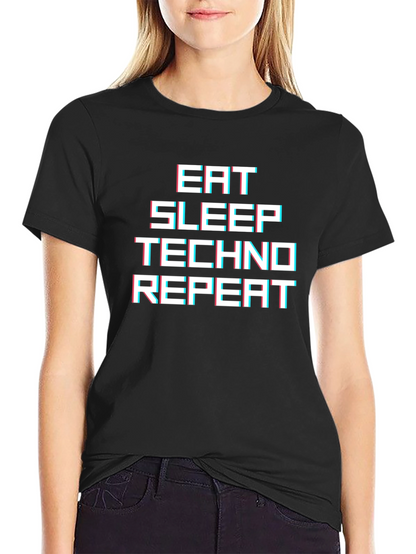 Eat Sleep Techno Repeat Graphic Tee