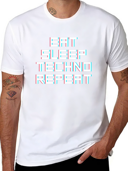 Eat Sleep Techno Repeat Graphic Tee