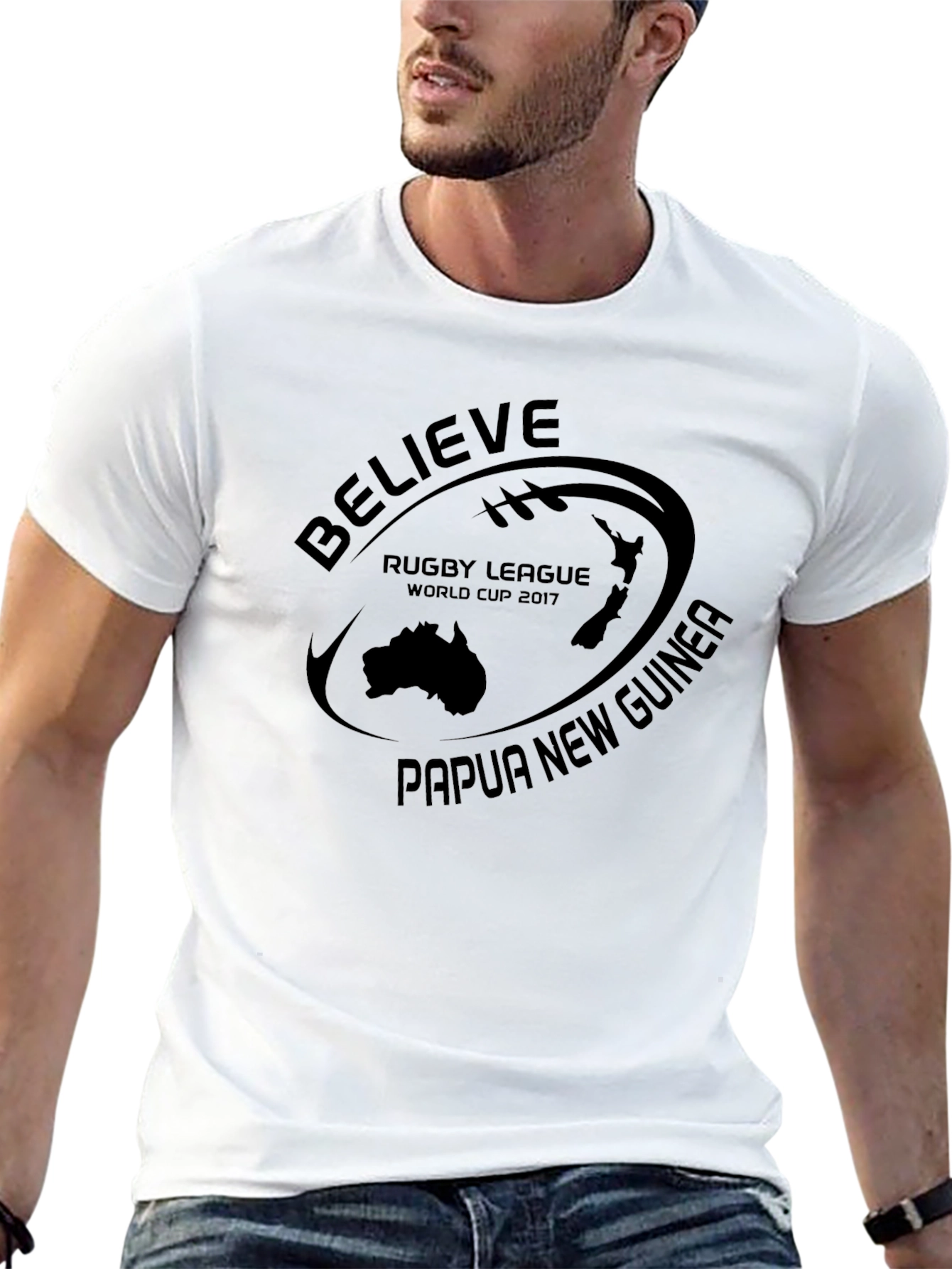 Believe Rugby League World Cup 2017 Black T-Shirt