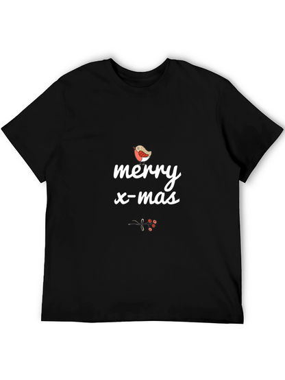 Merry X-mas Bird T-Shirt - Black