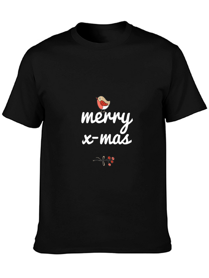 Merry X-mas Bird T-Shirt - Black