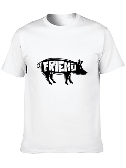 Pig Friend Graphic T-Shirt - Black