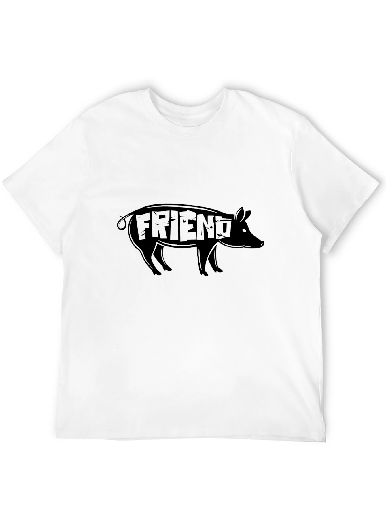 Pig Friend Graphic T-Shirt - Black