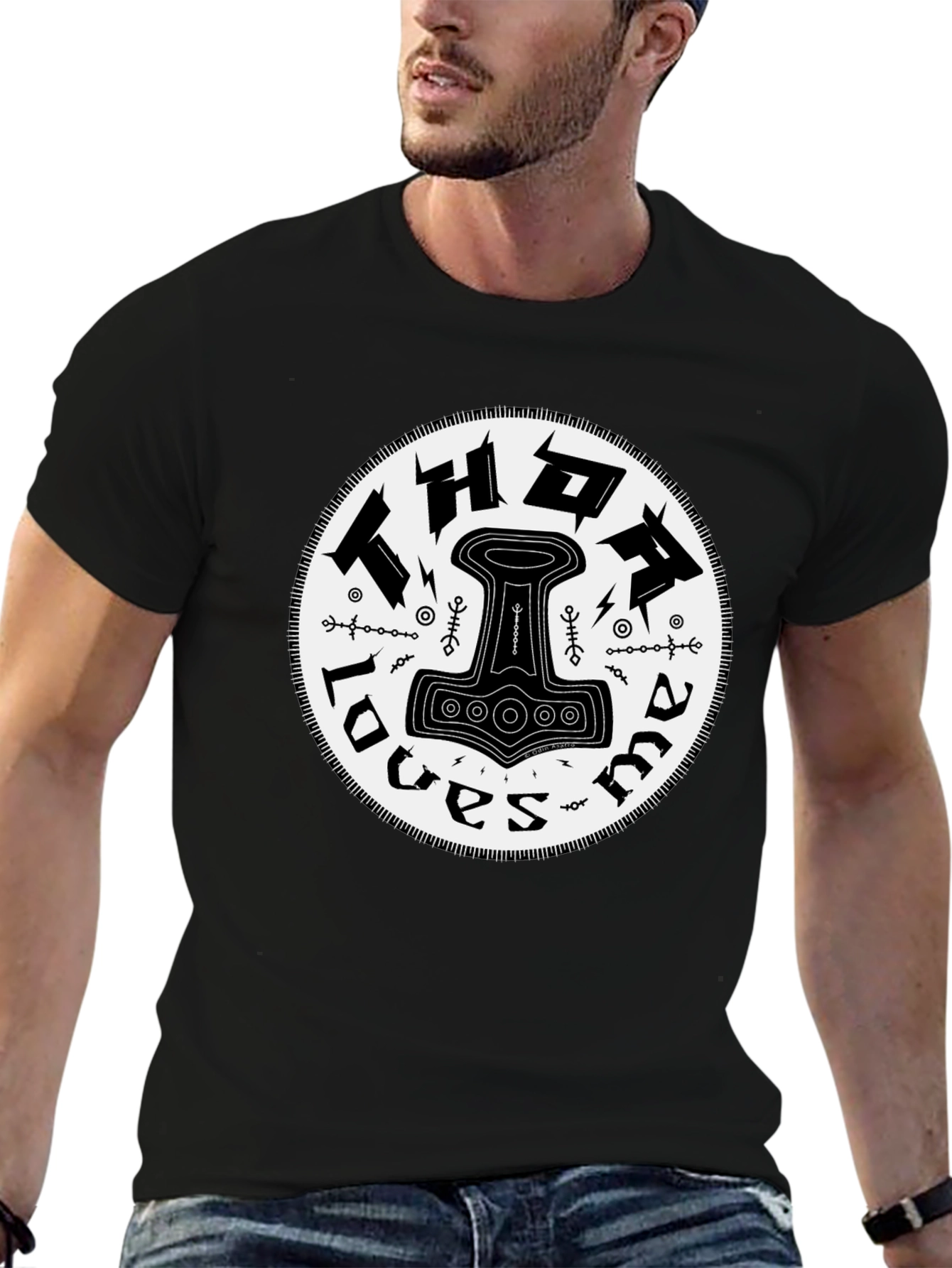 Thor Loves Mama Black Graphic T-Shirt