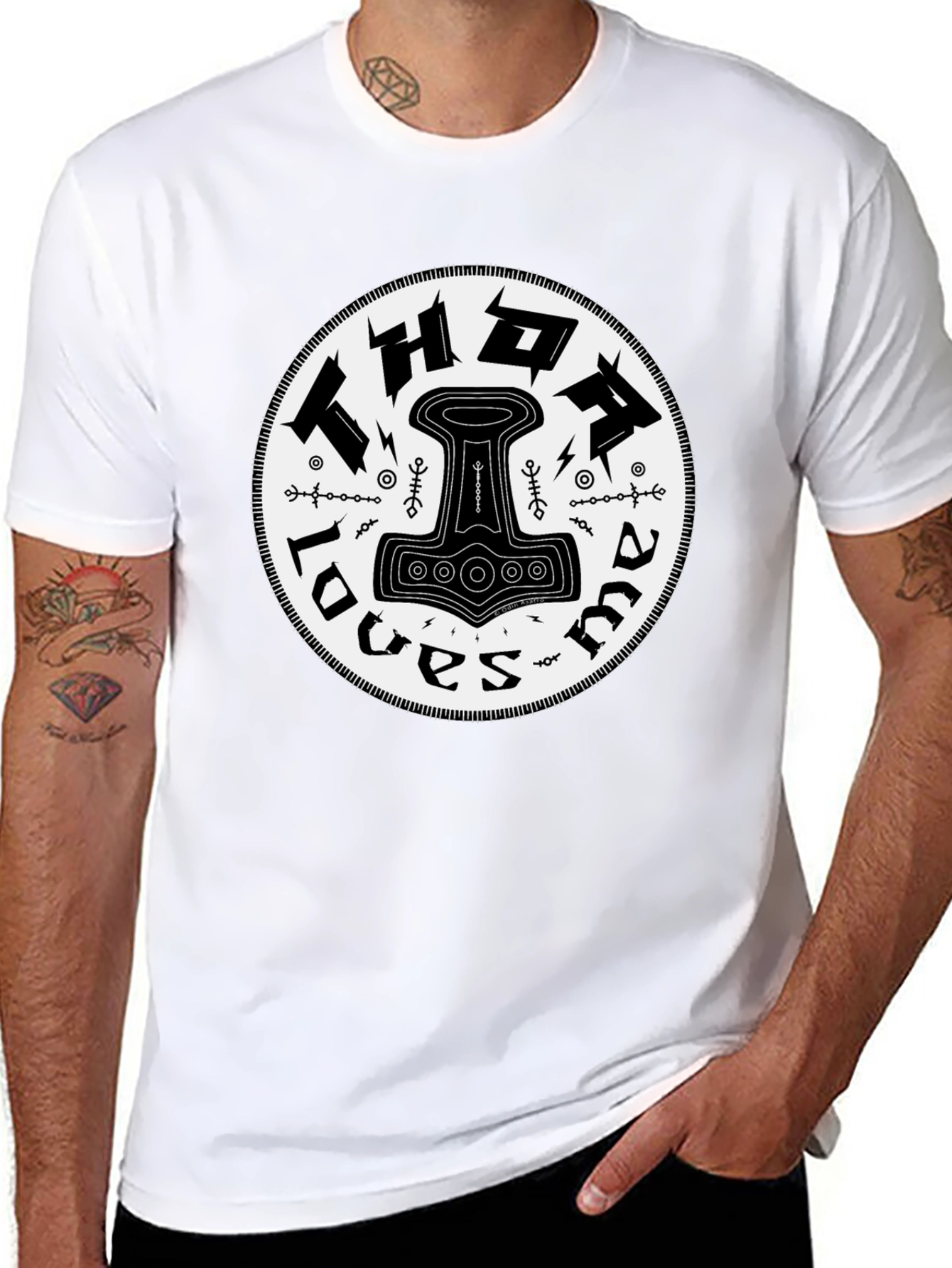 Thor Loves Mama Black Graphic T-Shirt