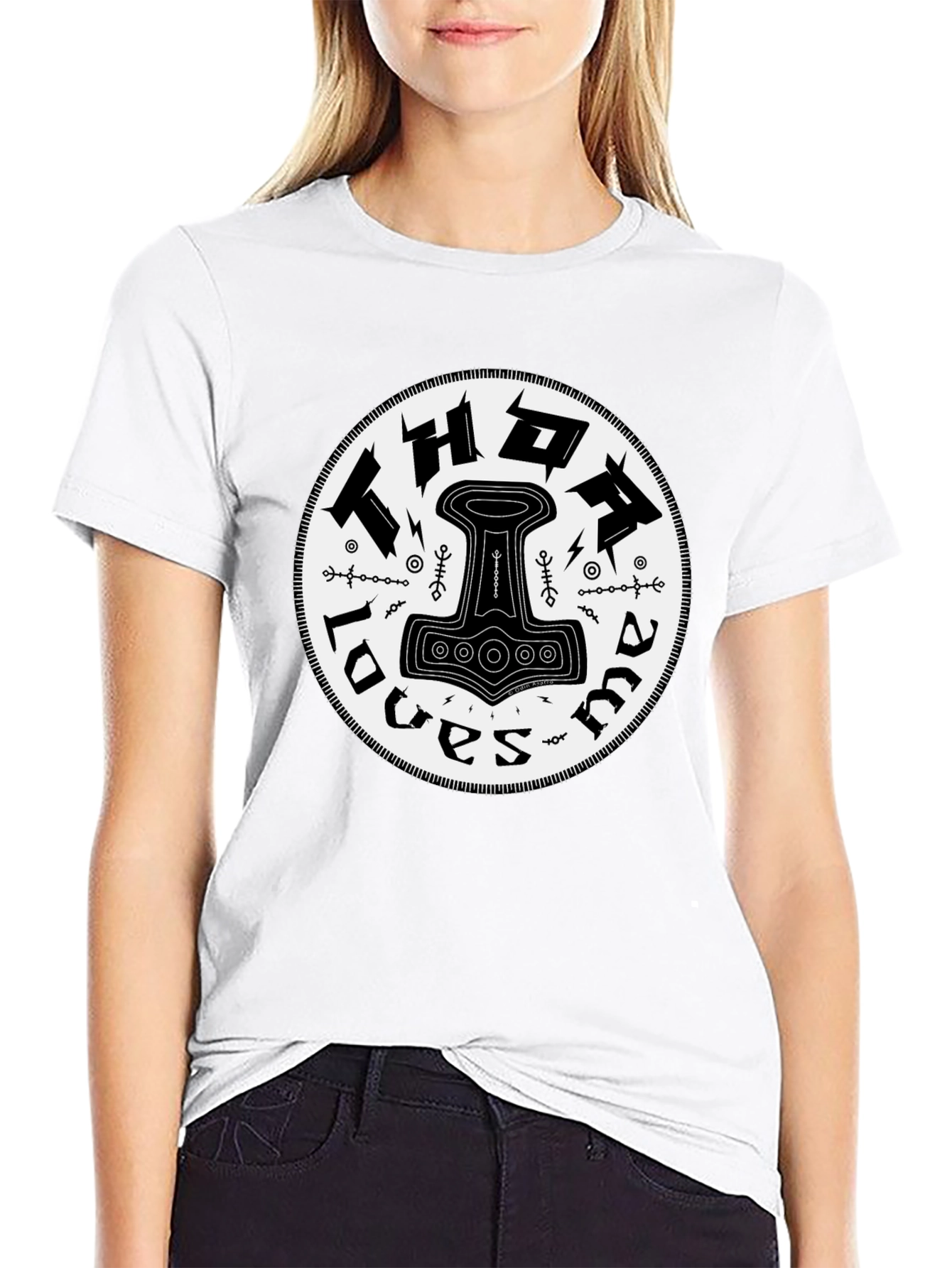 Thor Loves Mama Black Graphic T-Shirt