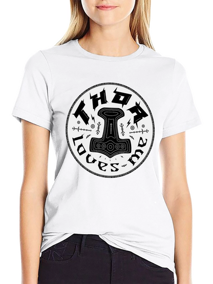 Thor Loves Mama Black Graphic T-Shirt
