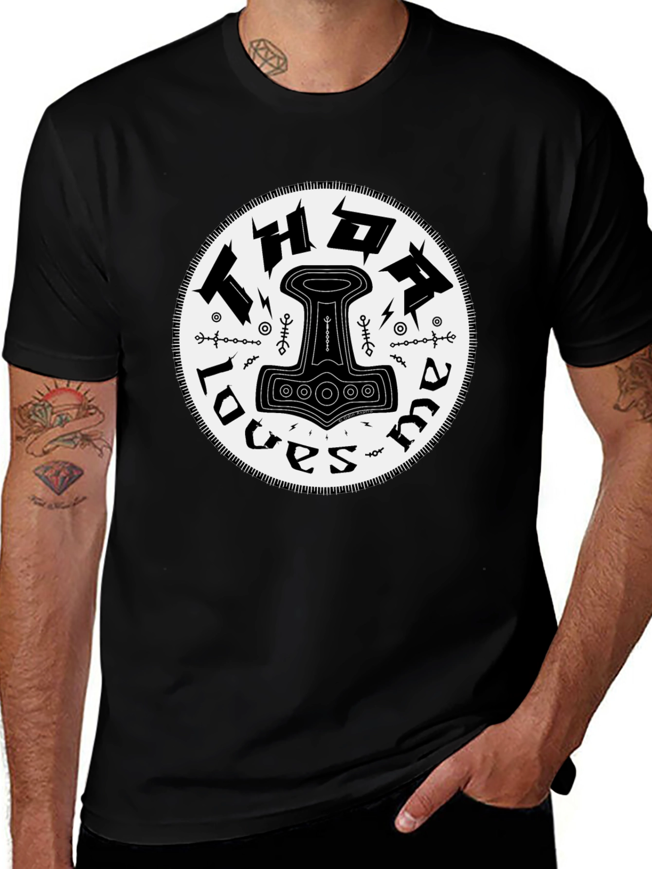 Thor Loves Mama Black Graphic T-Shirt