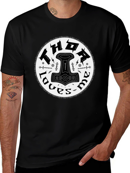 Thor Loves Mama Black Graphic T-Shirt